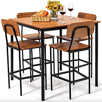 Комплект меблів Costway Karen барний стіл з стільцями