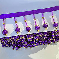 Бахрома з фіолетовими перлинами висота 3 см,*1м