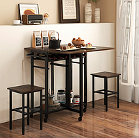 Комплект барний Costway Ravelli розкладний стіл з стільцями в стилі Loft