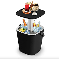 Стіл-холодильник Costway Gobar 3-в-1 з підйомною кришкою 15L чорний