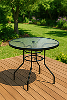 Садовий стіл Costway Acapulco з місцем для парасолі
