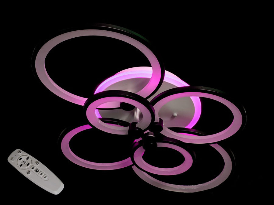 Стельова люстра Diasha з димером і кольоровою LED-підсвіткою 135W 8022/6BK LED 3color dimmer