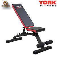 Тренувальна лава для дому та спортзалу регульована з розкладна спортивна лава для жиму та преса York Fitness ASPIRE 280 FID