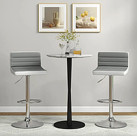 Комплект барних стільців Costway Alisa екошкіра сірий
