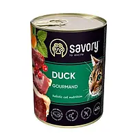 Вологий корм SAVORY Cat Adult Duck Сейворі для дорослих вибагливих кішок з качкою 400 гр