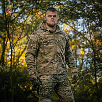 M-Tac зручна польова тактична флісова кофта мультикам з капюшоном Windblock Division Gen.II MC