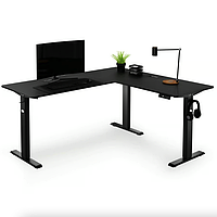 Комп'ютерний кутовий стіл Di Volio Montaro з регульованою висотою чорний