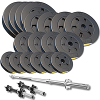 Набір зі штангою та гантелями Besport PowerPro 89кг (гриф 167см)