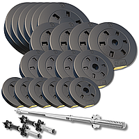 Набір зі штангою та гантелями Besport PowerPro 109кг (гриф 167см)