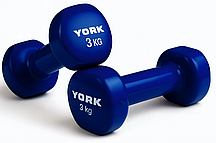 Гантелі для фітнесу вінілові круглі York Fitness 2х3кг синій
