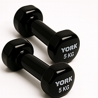 Гантелі для фітнесу вінілові круглі York Fitness 2х5кг чорний