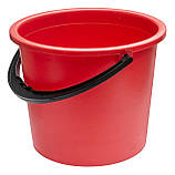 Відро пластикове 8 літрів з кришкою червоне Ø 27 см h=24 см (Юніпласт), фото 2