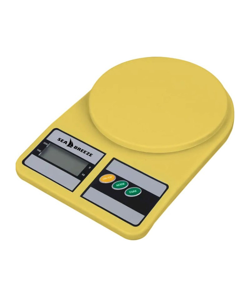 Ваги кухонні електронні SeaBreeze SB-071 до 10 кг Жовтий, фото 1