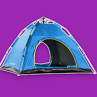 Тент для кемпінгу 2×2 м, автоскладний механізм, риболовля та відпочинок, москітна сітка, блакитний відтінок дуги