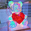 3D світильник Ведмедик з серцем 17х14см, від USB / Світлодіодна лампа-нічник / Нічник 3D, фото 6