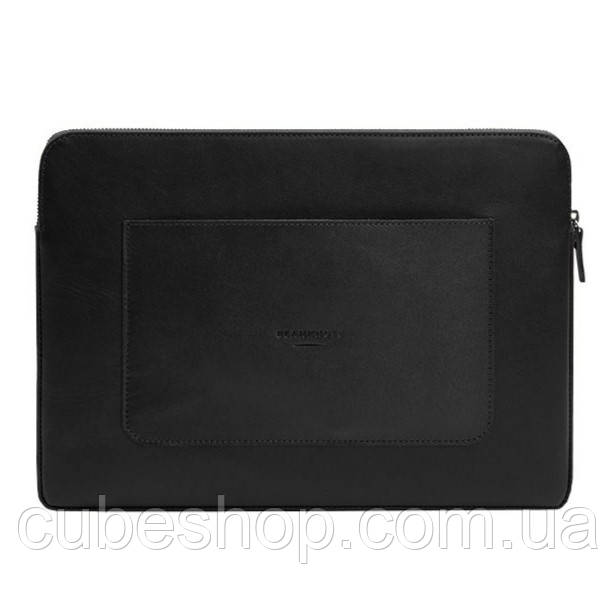 Шкіряний чохол для ноутбука на блискавці з кишенею 29.1 (чорний)