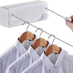 Висувна мотузка для білизни, подвійна, 4,2 м, Біла / Настінна сушарка для одягу / Веревка для сушіння білизни