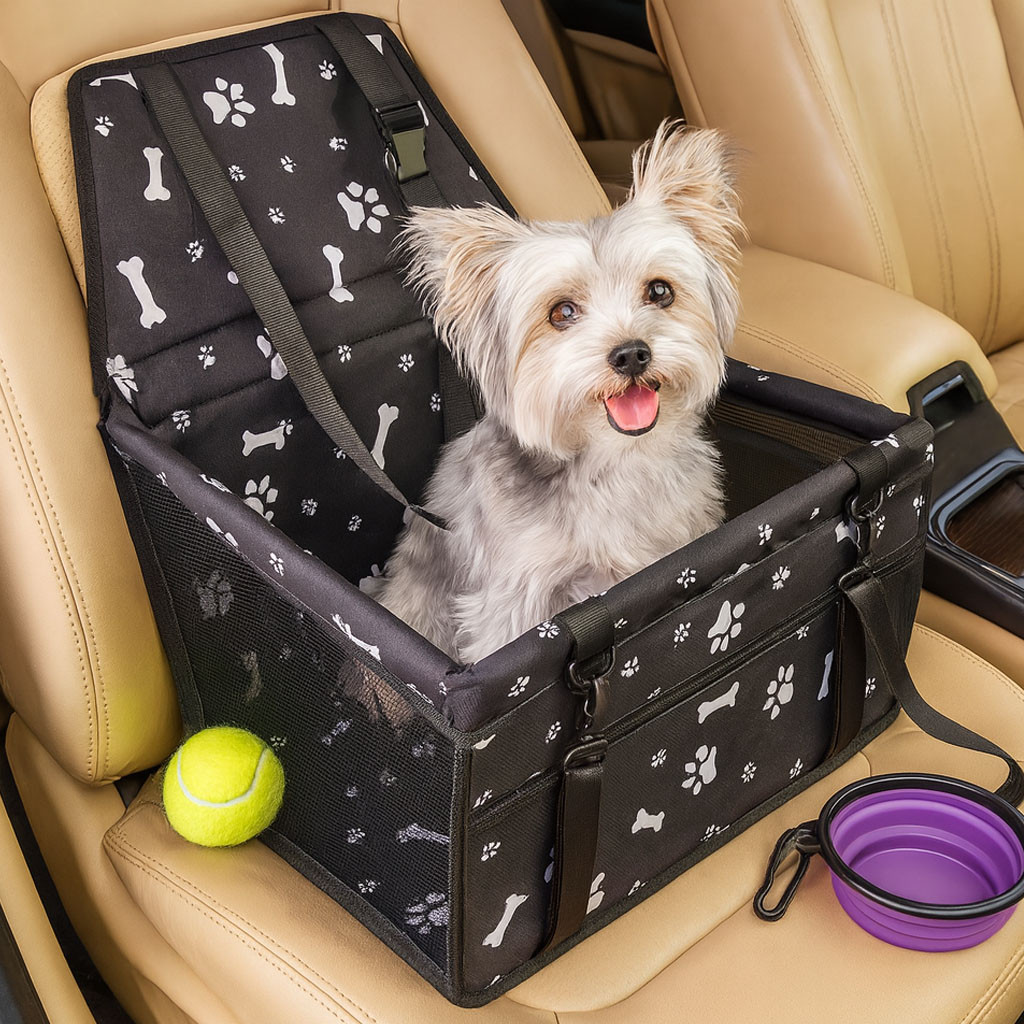Автокрісло для тварин до 8 кг, 40×31×20 см, Чорний/Атомакт для собак/ Автосидіння для перевезення тварин/ Сумка-переноска в, фото 1