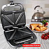 Електрична сендвічниця DOMOTEC 7777MS-BIG з антипригарним покриттям 750 Вт, фото 3