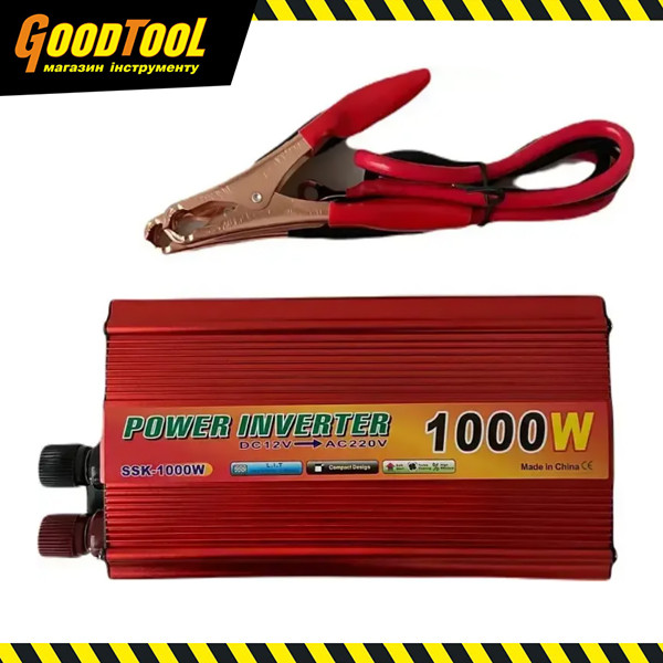 Перетворювач напруги Power Inverter UN-3054 12-220V 1000W/400W, фото 1