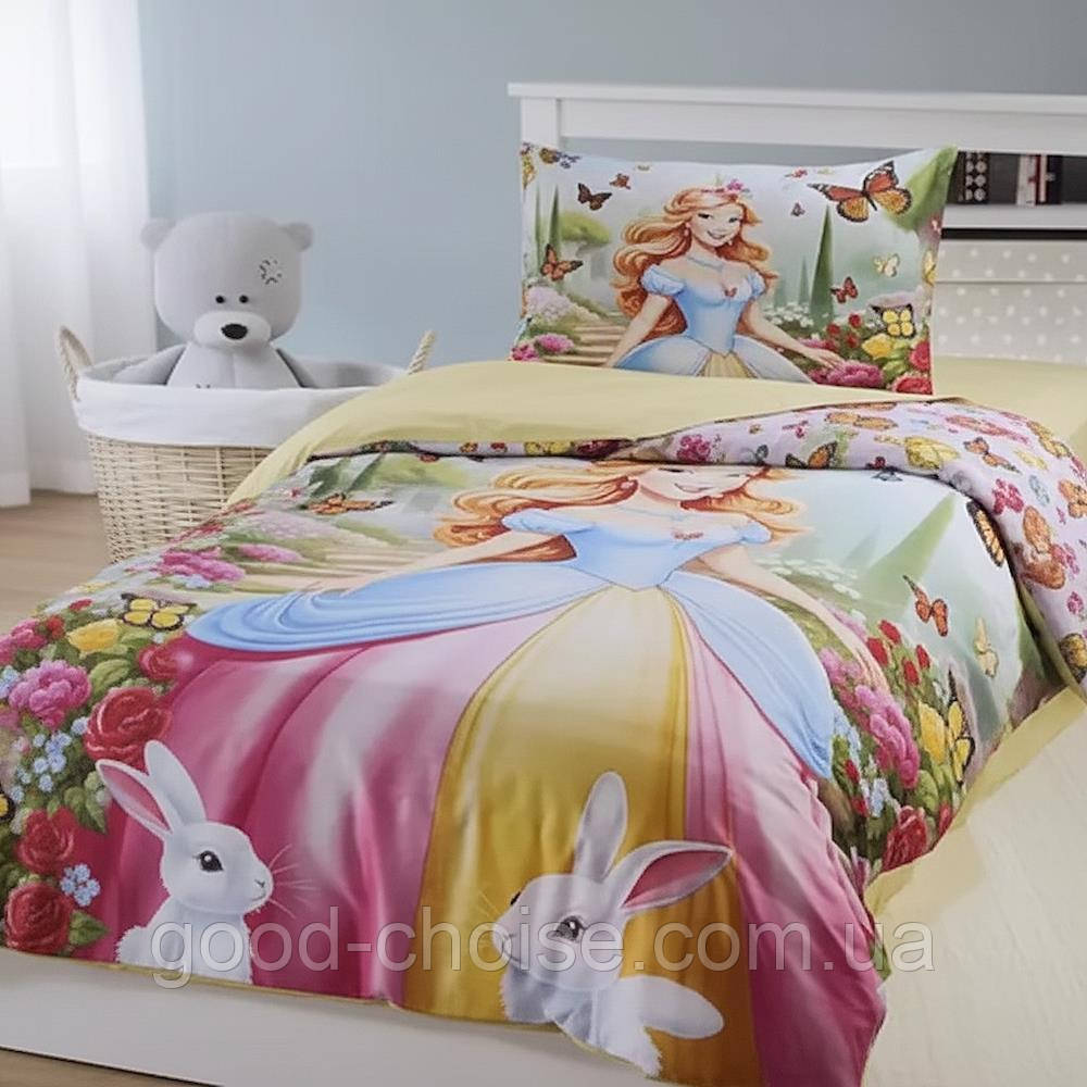 Комплект постільної білизни Romeo home Bunita, полуторний, ранфорс / Бавовняна дитяча постільна білизна, фото 1