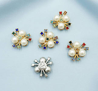 Перловий Декор / Три Перлини / Пластик / 1,8 см / Мікс