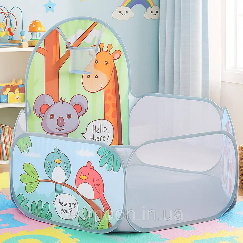 Дитячий ігровий манеж, 120х75см, Сірий / Дитячий сухий басейн для кульок / Манеж для дітей, фото 1