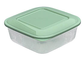 Контейнер харчовий пластиковий 700 мл аквамарин 14*14*5,5 см (Полімерагро)