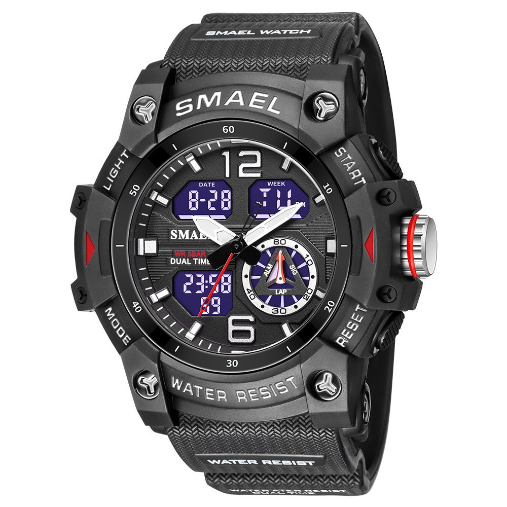 Годинник наручний чоловічий Smael 8007 Black (15170-hbr), фото 1
