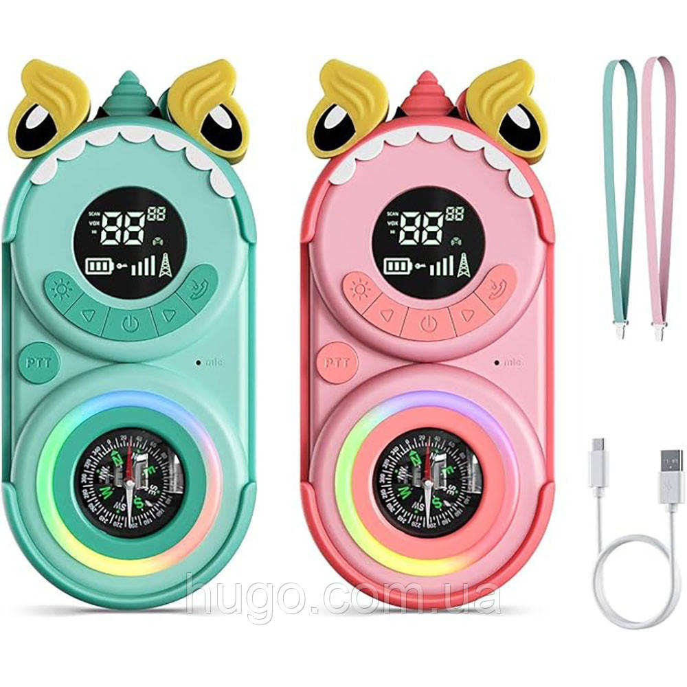 Набір бездротових дитячих рацій 2шт, до 3км, USB: / Дитячі рації акумуляторні / Дитяча рація, фото 1