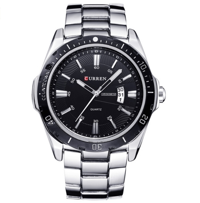 Наручний годинник чоловічий Curren Quartz Сріблястий (2336), фото 1