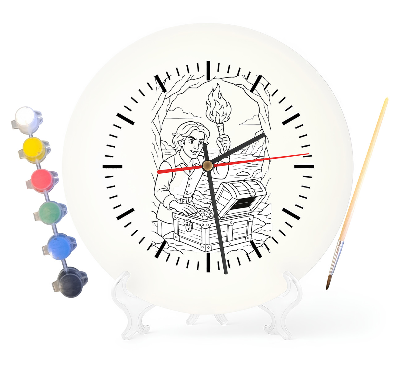Дитячий набір для творчості годинник-розмальовка (діаметр 30 см) Граф Монте-Крісто (за мотивами книги Александра Дюма) (Г0001), фото 1
