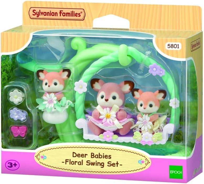 Ігровий набір Sylvanian Families 5801 Малюки Оленята з квітковими гойдалками