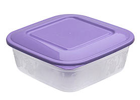 Контейнер харчовий пластиковий 700 мл лаванда 14*14*5,5 см (Полімерагро)