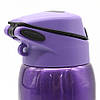 Термос-поільник 500 мл з трубочкою, відтінок Фіолетовий / Вакуумний термос для води / Термопляшка / Еко пляшка для води, фото 7