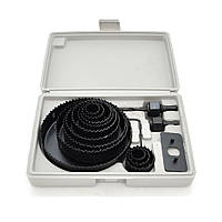 Набір коронок для гіпсокартону, дерева YOSO-16; 19-127 мм (16 предметів 19; 22; 29; 32; 38; 44; 51; 64; 76; 89; 102; 127мм)