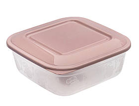 Контейнер харчовий пластиковий 700 мл пудра 14*14*5,5 см (Полімерагро)