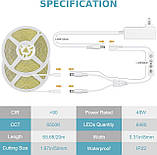 COB Світлодіодна стрічка з пультом дистанційного керування, 65,6 футів із дименю 6500K Супер'яскраве денне світло Біле, фото 4
