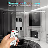 COB Світлодіодна стрічка з пультом дистанційного керування, 65,6 футів із дименю 6500K Супер'яскраве денне світло Біле, фото 3