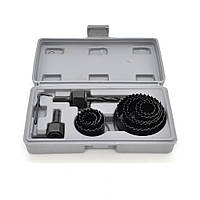 Набір коронок для гіпсокартону, дерева YOSO-11; 19-64мм ( 11 предметов 19, 22, 29, 32, 38, 44, 51, 64 мм)