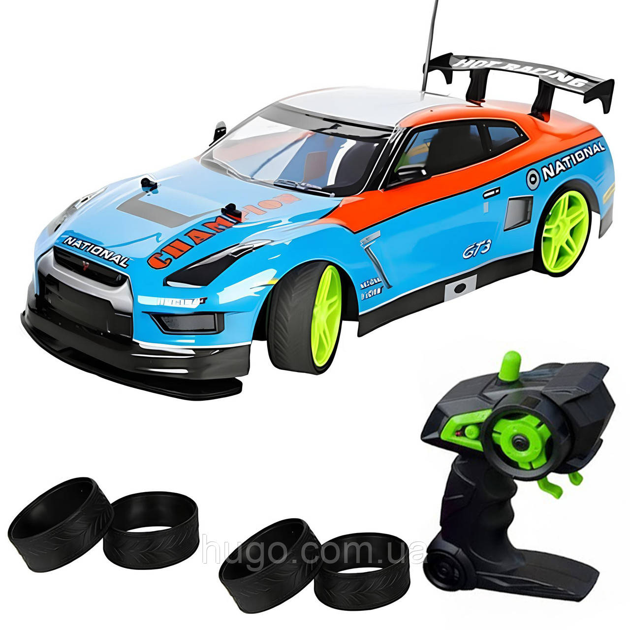 Дрифт-кар ProjectX Nissan 350Z 1:10, Синій / Іграшкова машинка з повним приводом, фото 1