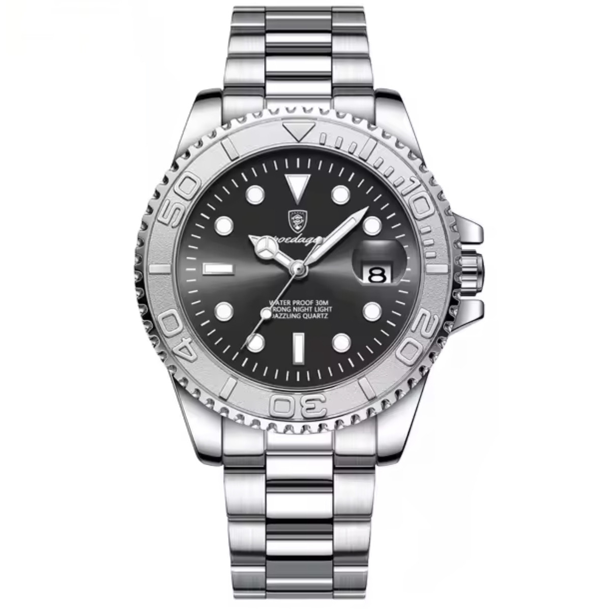 Наручний годинник чоловічий Poedagar Pilot Nylon 2 ремінці Сріблястий (3617), фото 1