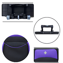 Велика дорожня валіза на колесах Bonro Style L тканинна чорно-темно-синя з кодовим замком і висувною ручкою, фото 5