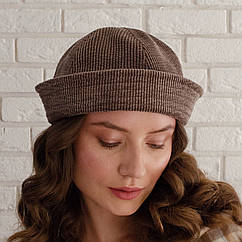 Морячка жіноча берет KENT&AVER вельвет капучіно 56-58
