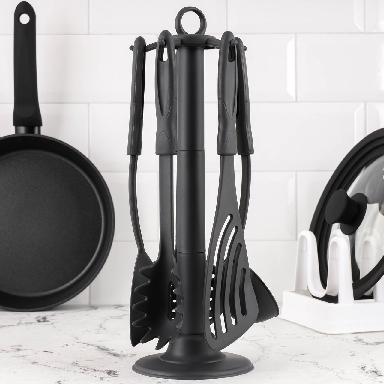 Набір кухонного приладдя ARDESTO Gemini Gourmet Чорний (5 предметів) | Пластикові аксесуари для антипригарного посуду, фото 1