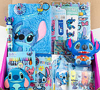Тематический бокс Стич с антистресс-игрушкой и красивой подарочной канцелярией для мальчика девочки