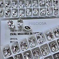 Овал Preciosa Maxima Crystal/Silver 14x10 mm
