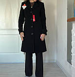 Пальто чорне з ІТАЛЬЯНСКОЇ шерсті, різь.44, зріст 158-175 ягня-70, кашемір-20, поліамід-10, фото 2