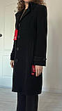 Пальто чорне з ІТАЛЬЯНСКОЇ шерсті, різь.44, зріст 158-175 ягня-70, кашемір-20, поліамід-10, фото 4