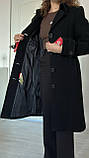 Пальто чорне з ІТАЛЬЯНСКОЇ шерсті, різь.44, зріст 158-175 ягня-70, кашемір-20, поліамід-10, фото 3